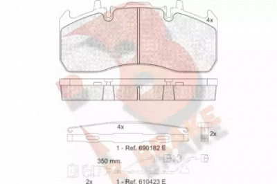 R BRAKE rb1841122 -  Комплект тормозных колодок, дисковый тормоз